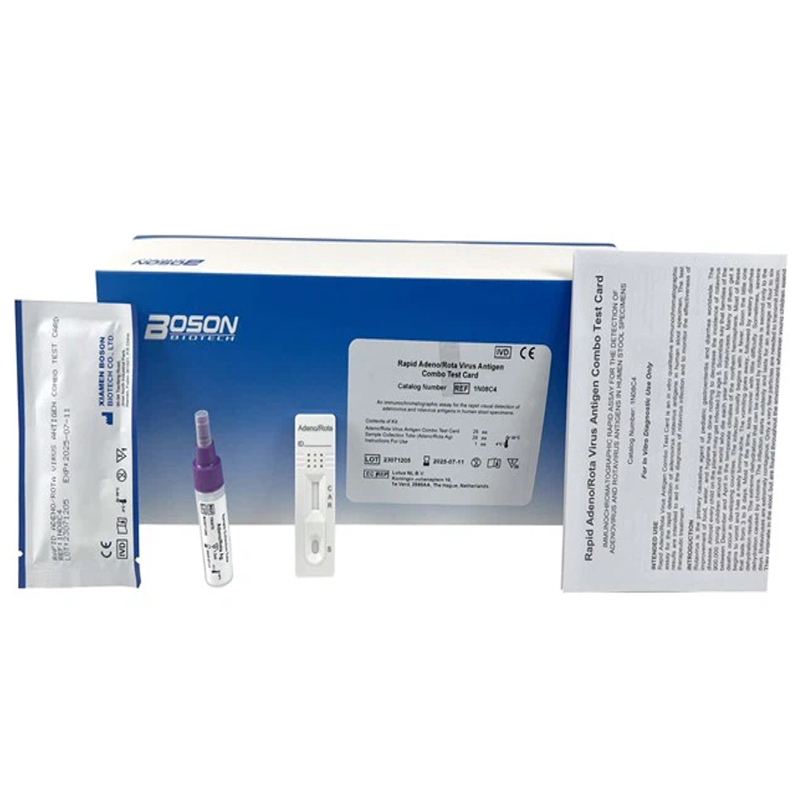 Швидкий тест для виявлення рота- та аденовірусної інфекцій, тест картка (кал), комплект включає пробірку для зразка: 1N08C4, Xiamen Boson Biotech Co., Ltd.